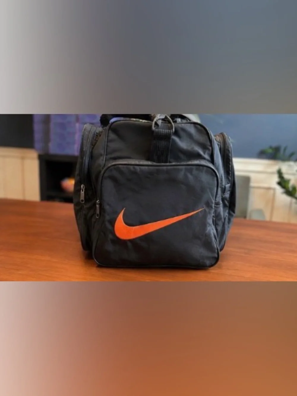 Vintage Nike University of Illinois Fighting Illini Duffel Bag Orange Swoosh